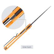 SRM105MGJ SRM Air 105M-GJ | Lame Drop Point Acier 14C28N | Manche G10 Orange | Liner Lock | IKBS - Livraison Gratuite