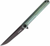STETS06GRN Couteau Pliant Stedemon Vouking | Lame Drop Point Acier D2 | Frame Lock & Manche Titane Green - Livraison Gratuite