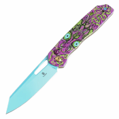T1006V9 Couteau Tenable Shard Jade G10 & Purple Undead Lame Reverse Tanto Acier 14C28N - Livraison Gratuite