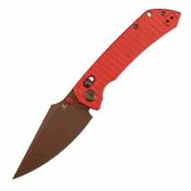 T1034V17 Couteau TENABLE Fenrir Lame Acier Nitro-V Rose Gold Manche Alu Rouge Cross Bar Lock - Livraison Gratuite