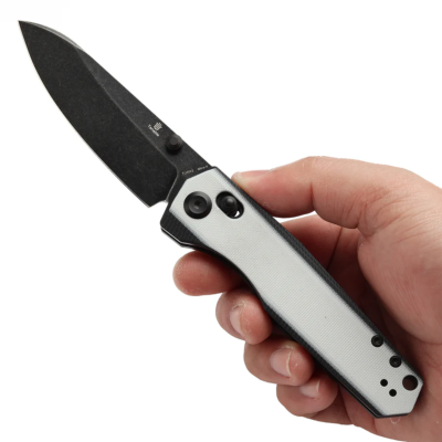 T1105V2 Couteau Tenable Beaver Cross Bar Lock Lame Nitro-V Manche Black/White - Livraison Gratuite
