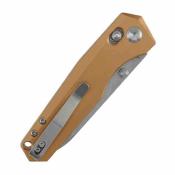 T1105V8 Couteau TENABLE Beaver Lame Acier Nitro-V Stonewashed Manche Aluminium Bronze Cross Bar Lock - Livraison Gratuite