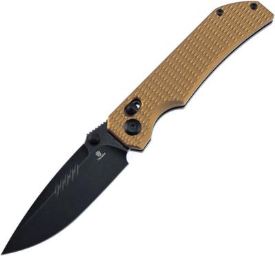 TB1095V5 — Couteau Tenable Knives Eaglestrike Crossbar Lock Acier Nitro-V 59-61 HRC Black Stonewash Spear-Point Manche Aluminium Bronze EDC - Livraison Gratuite