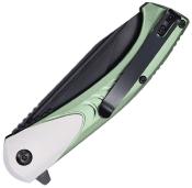 TF2026GN — Couteau Tac Force Linerlock A/O Lame Acier Inox Noir Tanto Manche Aluminium Vert et Gris Ouverture Assistée EDC Livraison Gratuite