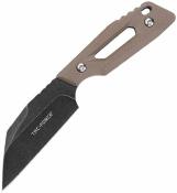 TFFIX123GN Lot de 3 Tac-Force Neck | Couteau Fixe Compact Lame Wharncliffe 3Cr13MoV | Manche G10 Tan | Étui Nylon - Livraison Gratuite