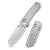 TVJM09SM Couteau Pliant Trivisa Scarab-S Lame Acier M390 Manche Titane Gris Crossbar Lock - Livraison Gratuite