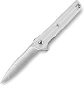 TVTY28WG14 Couteau Trivisa Seagull-White Drop Point Lame Acier 14C28N Manche G10 White Bearing Liner Lock - Livraison Gratuite