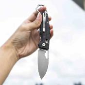 TVYH02BM14 Sagitta-04B Trivisa – Couteau pliant Karambit Button Lock Lame Acier 14C28N Satin Manche Black Micarta - Livraison Gratuite