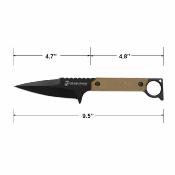 USMFIX3005TN Couteau Tactical fixe USMC  | Lame Spear Point  Acier 3Cr13 Manche Tan Étui ABS - Livraison Gratuite