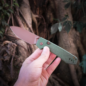 VOSA2907 Couteau Vosteed Raccoon Top Liner Lock Lame Drop Point Acier 14C28N Manche Micarta Green - Livraison Gratuite