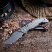 VOSA3902 Couteau Vosteed Naga Clip Point CPM-S35VN Manche Micarta Green Sécurité Top Liner Lock - Livraison Gratuite