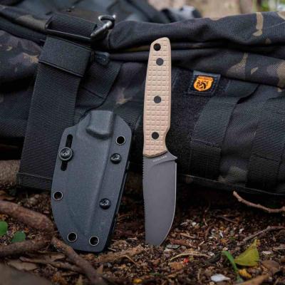 VOSD0107 Vosteed Mink – Couteau Lame Fixe Lame Acier 14C28N Destroyer Gray Manche Sand G10 Housse Kydex - Livraison Gratuite