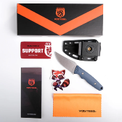 VOSD0403 Couteau Vosteed H-Back Blue Lame Drop Point Acier Nitro-V Manche G10 Housse Kydex - Livraison Gratuite