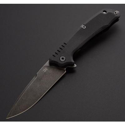 Couteau Tactical ABKT Tac Predator Lame Acier D2 Manche Black G-10 Linerlock Clip AB026B - Free Shipping