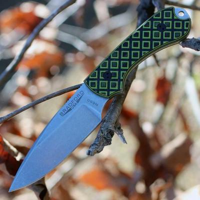 Couteau Bradford Knives Guardian3 Toxic Green / Black G-10 Lame N690 Etui Cuir Made USA BRAD3FE010 - Free Shipping