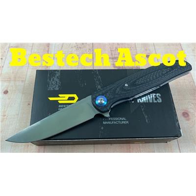 Couteau Bestech Ascot Carbon Fiber/G-10 Lame Acier D2 BTKG19A - Livraison Gratuite