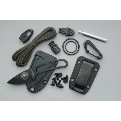 Couteau de Survie Esee Candiru Series Black Acier 1095 Made USA Etui Cordura + Kit ESCANBKIT - Free Shipping