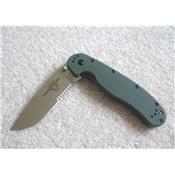 Couteau Ontario RAT-1 Tactical Folding Knife Olive Drab G-10 Handles Acier AUS-8 ON8849OD - Free Shipping