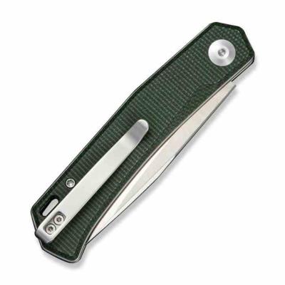 S250892 Couteau Sencut Braxx Green | Lame Clip Point Acier D2 Satin | Slipjoint & Manche Green Canvas Micarta - Livraison Gratuite