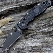 Couteau Spyderco Manix 2 Black Lightweight Folder Lame CTS BD1 Manche FRN-CP Made USA SC101PBBK2 - Free Shipping