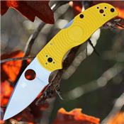 Couteau Spyderco Native 5 Salt Acier LC200N Rustproof Manche Yellow FRN Made USA SC41PYL5 - Livraison Gratuite