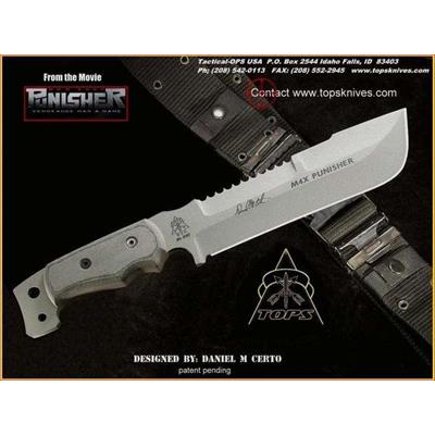 Couteau Survie Tactical Tops Knives M4X Punisher Acier 1095 Manche Micarta Made In USA TPM4X01 - Free Shipping