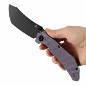 B1079A2 Tenable Tipper – Couteau pliant Liner Lock Lame Acier Nitro-V Satin Manche Purple Micarta - Livraison Gratuite