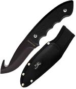 BR0389 Couteau de Chasse Browning Guthook Black Lame Acier Inox Etui Nylon - Livraison Gratuite