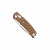 CBTSCTGRMCB CobraTec EDC Scout | Lame Drop Point Acier VG-10 | Manche Grivory Marron | Crossbar Lock - Livraison Gratuite