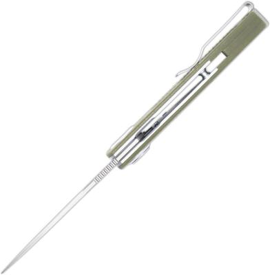 CBTSCTGRVOD — Couteau Cobratec Knives EDC Scout Button Lock Lame Acier VG-10 Drop Point Satinée Manche Grivory Vert OD Livraison Gratuite