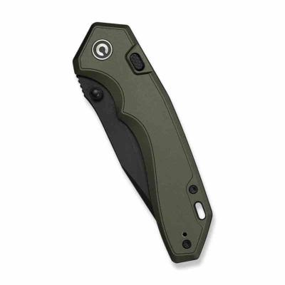 CE250933 — Couteau Civivi Elite Brova Top Liner Lock Lame Acier CPM S35VN Noir Manche Aluminium Vert Forêt Livraison Gratuite