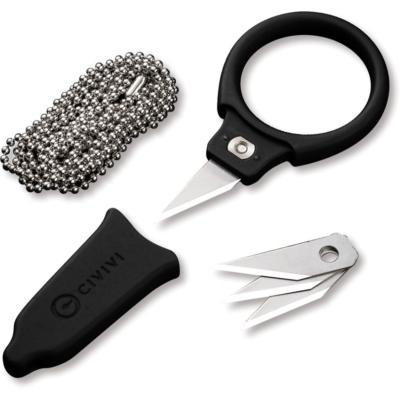 CIVC22022A1 Couteau Fixe CIVIVI Quick Snip Lame Acier 6Cr13 Manche ABS Noir Étui ABS - Livraison Gratuite