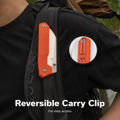 CIVC230084 Couteau CIVIVI Hid Orange Lame Acier 14C28N Reverse Tanto Manche G-10 Pivot Céramique Bearing - Livraison Gratuite