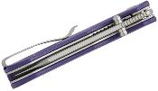 CIVC240552 Couteau CIVIVI Crabby Purple Lame Acier 14C28N Stonewashed Sheepsfoot, Manche G10 Bearing - Livraison Gratuite
