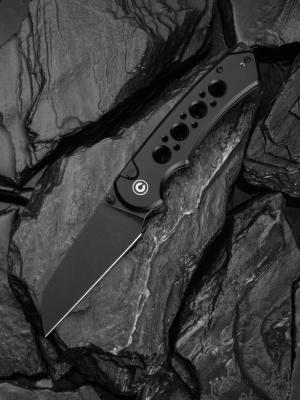 CIVC240671  Couteau CIVIVI Pragma Prime Wharncliffe Lame Acier Sandvik 14C28N Manche Aluminium Black Button Lock - Livraison Gratuite