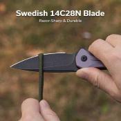 CIVC240913  CIVIVI Kitefin – Couteau pliant Button Lock Lame Acier 14C28N Black Manche Purple Aluminum - Livraison Gratuite