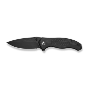 CIVC250371 — Couteau CIVIVI Vyrent Lame Acier Nitro-X7 Drop Point Black Stonewashed Manche Plaquettes G10 Noir Liner Lock Thumb Stud - Livraison Gratuite