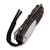 CIVC250545 — Couteau CIVIVI Purr Lame Acier Nitro-V Reverse Tanto Stonewashed Manche Plaquettes G10 Orange, Noir et Blanc Double Detent Slip Joint - Livraison Gratuite
