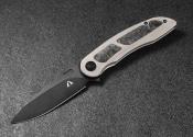 CMB07G Couteau CMB Made Knives Knight Gray Lame Acier M390 Manche Titane IKBS - Livraison Gratuite