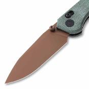 CMB18G Couteau Pliant CMB Made Knives Explorer Lame Acier 14C28N Drop Point Manche Micarta Vert Axis Lock - Livraison Gratuite