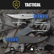 CTK3004HC Condor Jungle Bowie – Lame Acier 1075 Carbon Steel Manche Blue TPE Housse cuir Salvador - Livraison Gratuite