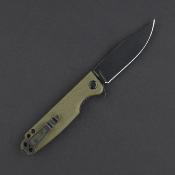DGRLPMOLBW Daggerr Leprechaun – Couteau Pliant Liner Lock | Lame Drop Point 8Cr14MoV Blk  | Manche FRN OD Green - Livraison Gratuite