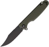 DGRLPMOLBW Daggerr Leprechaun – Couteau Pliant Liner Lock | Lame Drop Point 8Cr14MoV Blk  | Manche FRN OD Green - Livraison Gratuite