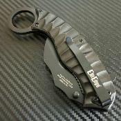 EE10A130BK Elitedge Karambit Spring Assisted | Couteau Lame Karambit Claw Acier 440C Black Serrated | Manche Black Anodized Aluminum - Livraison Gratuite