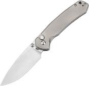 J1925LTI Couteau CJRB Large Pyrite Titane Lame Acier AR-RPM9 Button Lock IKBS - Livraison Gratuite