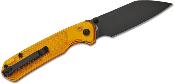 J1945AMB Couteau CJRB Pyrite Light Amber FRN - Lame Wharncliffe Acier AR-RPM9 Black PVD Button Lock Pivot Céramique - Livraison Gratuite