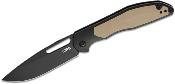 J1963BDE CJRB Cutlery Droma – Manche Alu Noir & G10 Désert, lame Drop Point AR-RPM9 finition noir - Livraison Gratuite