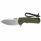 J1966GN CJRB Tundra - Couteau Pliant Drop Point Acier D2 | Manche G10 Vert | Flipper | Liner Lock - Livraison Gratuite