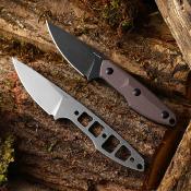 KI1087A2 Kizer Splinter – Couteau de Survie lame fixe Acier AEB-L Satin Manche Brown  G10 Housse kydex - Livraison Gratuite