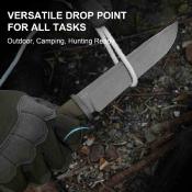 KI1096A2 Kizer Camp 180 - Couteau Fixe Outdoor Lame Drop Point Acier AEB-L Manche G10 Green Étui Kydex - Livraison Gratuite